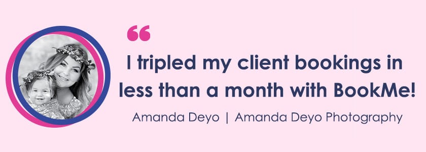 amanda deyo bookme photo scheduling tool testimonial