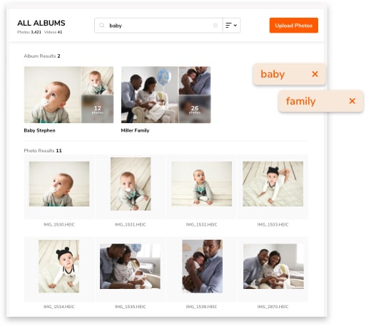 online photo gallery image search feature
