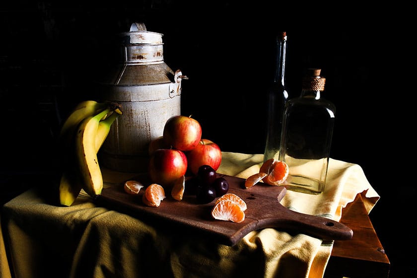 still life of fruits on a table