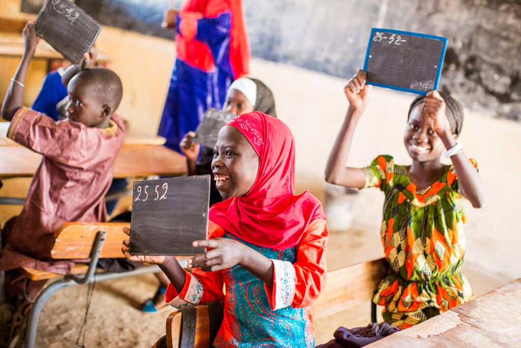 Laura Grier children in schoolroom