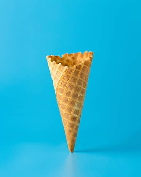 ice cream cone on blue background