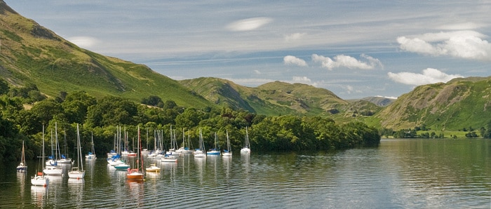 One of Duncan’s landscapes that did not sell. Shot through a window at 10:30 am from his table in the Michelin-starred Sharrow Bay Hotel dining room after a full English breakfast!