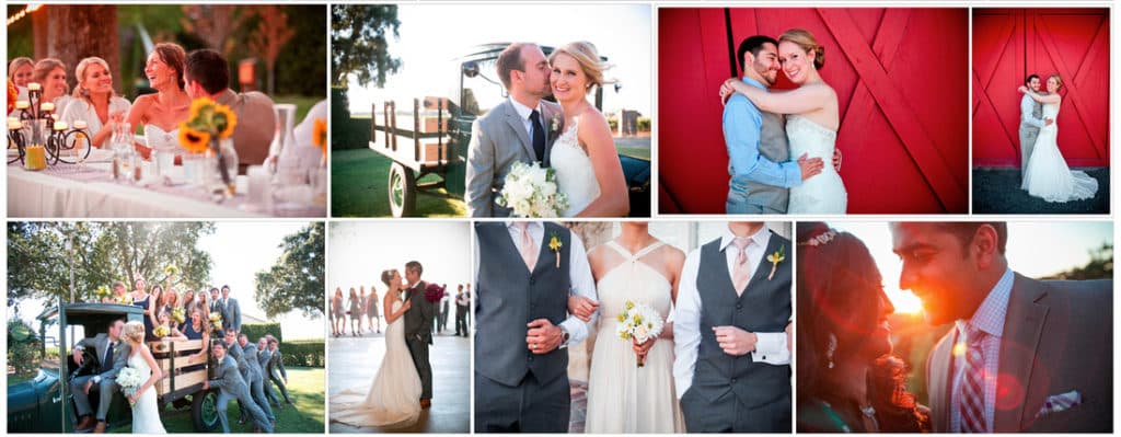 collage of wedding photos