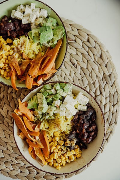 bowls of food on placemat