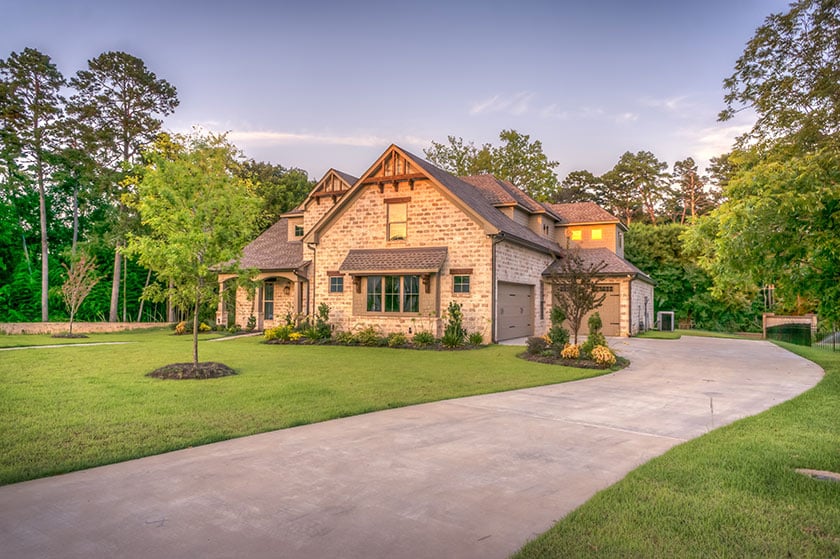 large residential home exterior and driveway