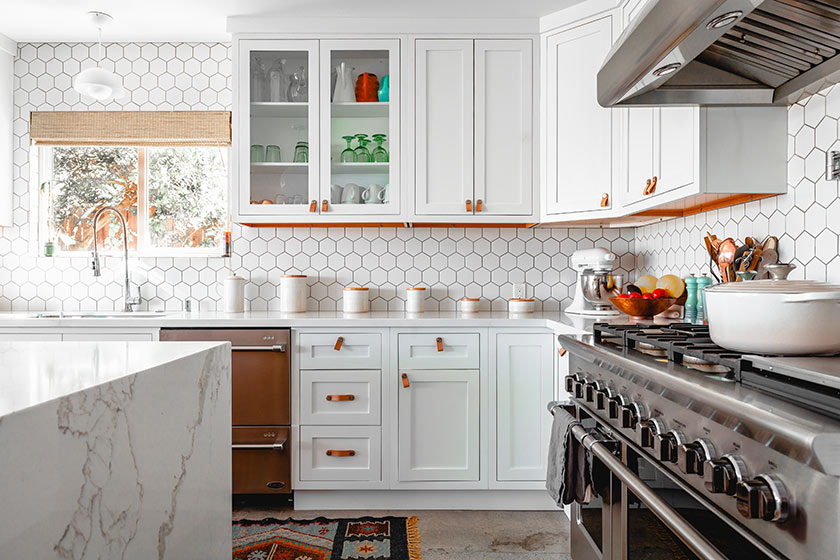 white kitchen in high end home