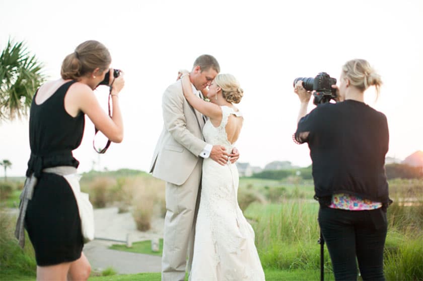 photographers shooting wedding portrait