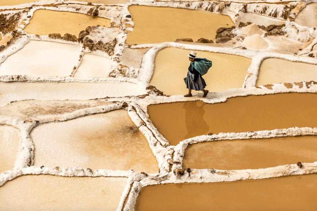 Laura Grier woman walking between salt pools