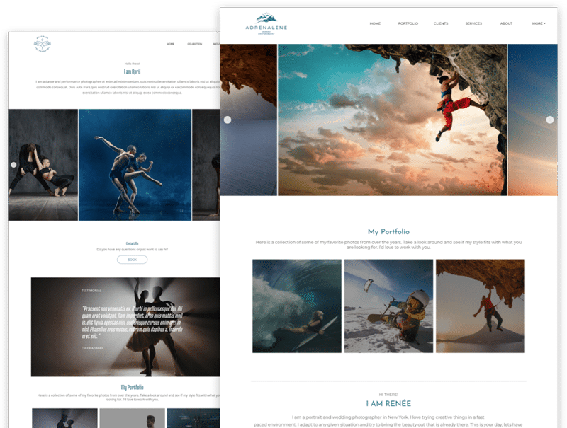 sports photography website template examples